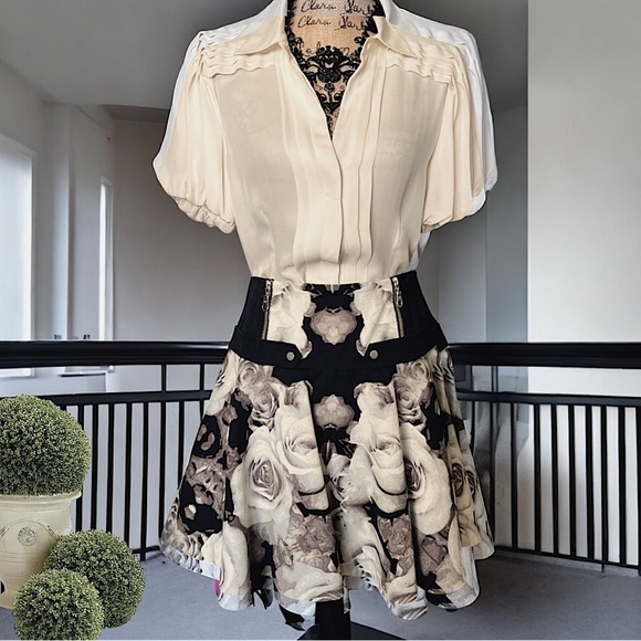 NWOT-L.A.M.B.- Floral Circle Skirt-6 - Picture 3 of 13